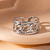 201 Stainless Steel Oval Link Chain Cuff Rings FS-WG16057-24-1
