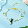 Glass Seed Beads Link Bracelets BJEW-MZ00309-1