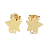 Star Ion Plating(IP) 304 Stainless Steel Stud Earring Findings STAS-I206-111G-1
