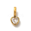 Ion Plating(IP) 304 Stainless Steel Rhinestone Pendants STAS-A104-10G-2