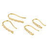 4Pcs 2 Styles Brass Micro Pave Clear Cubic Zirconia Earring Hooks KK-TA0003-30-2