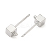 SHEGRACE Brass Cube Stud Earring Findings XGR0106P-121P-2