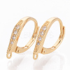 Brass Cubic Zirconia Leverback Earring Findings KK-S340-40G-1