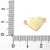 Brass Pave Natural Shell Heart Connector Charms KK-K368-54G-3