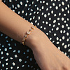 Brass Pave Clear Cubic Zirconia Link Chain Bracelets for Women FS-WG70203-01-3