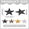 8Pcs 4 Styles Star Hotfix Rhinestone DIY-LP0001-40-2