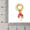 Rack Plating Brass Red Enamel European Dangle Charms KK-P279-38G-3