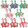 BENECREAT 32 Sets 8 Styles Christmas Theme Star Shaped Foldable Paper Candy Boxes CON-BC0006-97-1