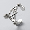 Clear Cubic Zirconia Teardrop Charms Cuff Earrings EJEW-WH0047-10P-3