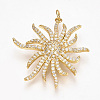 Brass Micro Pave Cubic Zirconia Pendants X-ZIRC-T004-21G-1