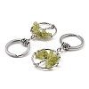 Natural Peridot Flat Round with Tree of Life Pendant Keychain KEYC-E023-03W-2