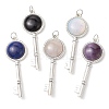 Natural Amethyst/Rose Quartz/Lapis Lazuli/Synthetic/Opalite/Black Stone Big Pendants PALLOY-JF02880-1
