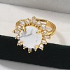 Sunflower Natural Howlite Finger Rings RJEW-B113-03G-06-2