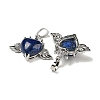 Dyed Natural Lapis Lazuli with Clear Cubic Zirconia Pendants G-G133-02P-20-2