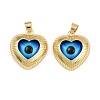 Eye Theme Brass Glass Pendants KK-L244-03G-01-1