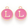 Golden Plated Alloy Enamel Charms ENAM-S118-08L-1