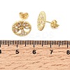 Ring with Tree of Life Pattern Brass Micro Pave Clear Cubic Zirconia Stud Earrings EJEW-G460-02G-5