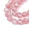 Transparent Crackle Glass Beads Strands GLAA-N053-8mm-07-3