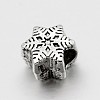 Alloy Snowflake Large Hole European Beads MPDL-M040-20AS-2
