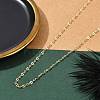 Rack Plating Brass Dapped Chain Necklaces for Women LS-NJEW-H049-04G-3