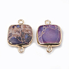 Electroplate Natural Regalite/Imperial Jasper/Sea Sediment Jasper Links connectors G-S329-016-2