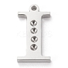 Tarnish Resistant 304 Stainless Steel Letter Pendant Rhinestone Settings STAS-J028-01I-1