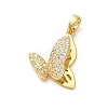 Brass Micro Pave Cubic Zirconia Pendants KK-E105-01G-02-1