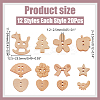 240Pcs 12 Styles 2-Hole Wood Buttons BUTT-WR0001-27-2