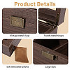 2-Slot Wood Covered with PU Leather Watch Storage Boxes with Glass Visible Window Hinged Lids and Lint Pillows Inside CON-WH0113-10A-4