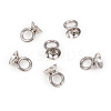 201 Stainless Steel Bead Cap Pendant Bails STAS-L244-27C-P-1