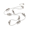 304 Stainless Steel Round Beads Link Chain Necklaces for Women NJEW-U031-11P-2