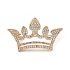 Rhinestone Crown Brooch Pin JEWB-Q030-06G-1