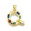 Brass Micro Pave Clear Cubic Zirconia Pendants KK-G521-01G-Q-01-1