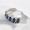 Brass Micro Pave Cubic Zirconia Cuff Open Rings for Women RJEW-L343-16P-5