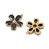 304 Stainless Steel Micro Pave Cubic Zirconia Pendants STAS-I352-07G-A02-3