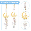 2Pcs 2 Styles Alloy Moon with Yoga Charm Pendant Decorations HJEW-DC00115-4