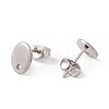 201 Stainless Steel Stud Earring Findings with Hole EJEW-A071-13P-2