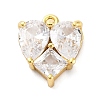 Brass Clear Cubic Zirconia Charms KK-A240-18G-1