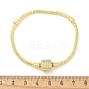 Brass Micro Pave Clear Cubic Zirconia Link Bracelets LS-BJEW-S158-15G-5
