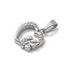 304 Stainless Steel Micro Pave Cubic Zirconia Pendants STAS-Z107-04P-09-2