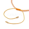 Adjustable Natural Sunstone & Seed Braided Bead Bracelets BJEW-JB10181-02-4