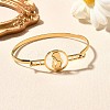 201 Stainless Steel Flat Round Link Bangles for Women LS-BJEW-R014-01G-05-2