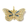 Brass Enamel Micro Pave Cubic Zirconia Pendants KK-Z042-05G-04-1
