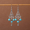 Bohemian tassel turquoise earrings LS-JU8957-20-1