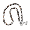 304 Stainless Steel Leopard Print Flat Snake Chain Necklaces for Women NJEW-A044-02B-P-4