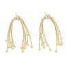 Bowknot Brass Tassel Stud Earrings for Women EJEW-S216-01G-1