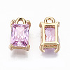 Brass Glass Rhinestone Pendants GLAA-S179-21G-RS-3