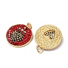 Brass Micro Pave Cubic Zirconia Rhinestone Pendants KK-C143-27G-2