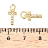 Brass Micro Pave Clear Cubic Zirconia Charms KK-ZX025-07T-3