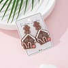 Christmas House Acrylic Dangle Stud Earrings with Glitter Powder for Women FS-WG63F56-01-3